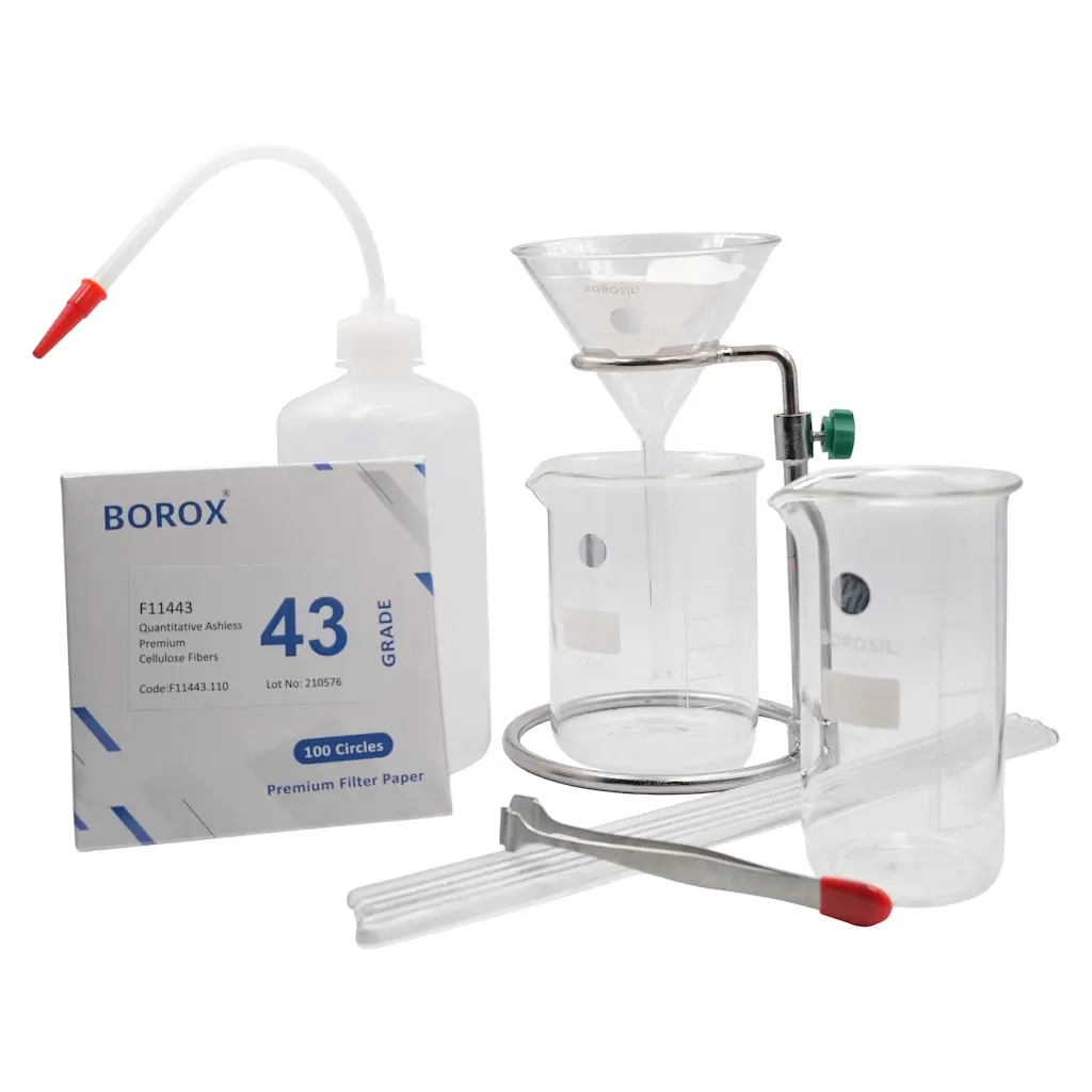 Borox Filtrasyon Seti (Huni, Beher ve Filtre Kağıdı Takımı)